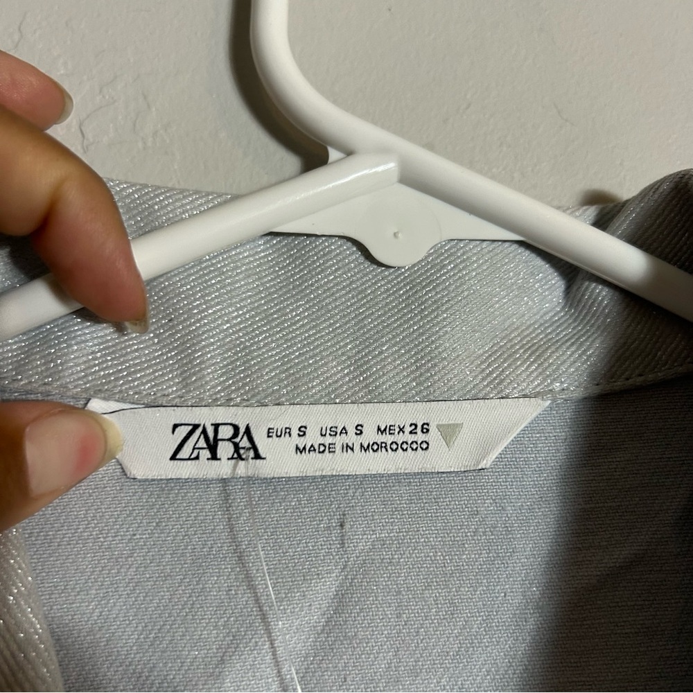 Zara Shimmer Denim Romper NEW NWT - Picture 5 of 7